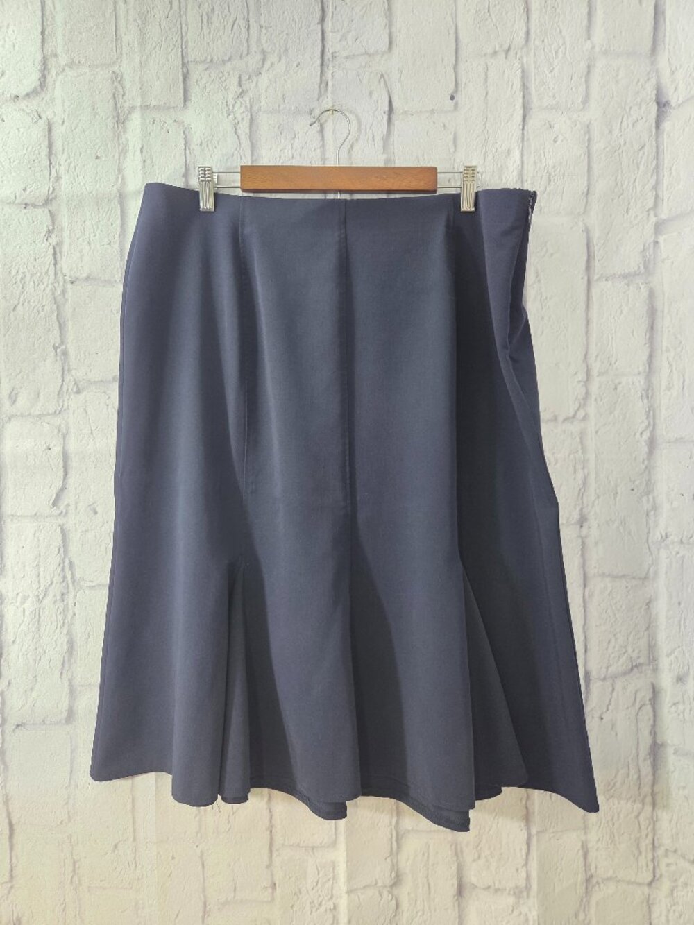 New York Clothing Co. Plus 18W Navy Blue Midi Skirt Business Casual Office